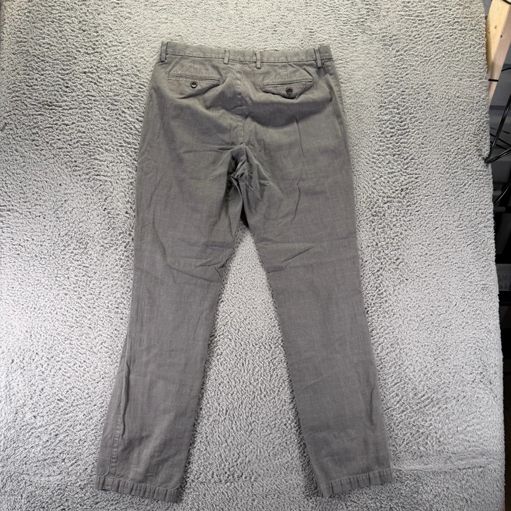 Banana Republic Pant Men 34x33 Gray Cotton Chino Straight Preppy Business Career